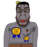 armpit award belly_button big_lips black_skin disgusting face_paint fat fnf_pedo full_body furfag gooner hair juice lemon lemon_(user) mexico mold nigger nipple pronouns red_lips self_insert subvariant:chudplier sweater sweating tits variant:chudjak variant:markiplier_soyjak yellow_sclera // 1200x1200 // 158.4KB