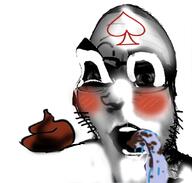 beard blush creepy eyes fuck_this_shit_website glasses horror light meta:not_oc poop poopson scary soyjak spade tongue variant:markiplier_soyjak variant:poopson weird // 630x600 // 230.2KB