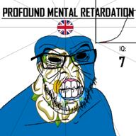 angry bald bell_curve black_eyes black_hole black_sclera british clenched_teeth closed_mouth country cracked_teeth drool ear england flag flag:united_kingdom flag:yorkshire flower glasses hair iq iq_bell_curve mustache nightmare_fuel no_pupils plant profound_mental_retardation retard soyjak stubble text united_kingdom variant:feraljak white_rose_of_york wrinkles yorkshire // 1024x1024 // 184.2KB