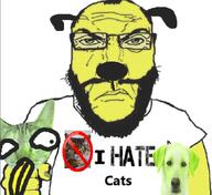 animal anthropomorphism beard cat coal dog furry hair i_hate markiplier science_lover variant:markiplier_soyjak white_shirt // 678x622 // 337.3KB