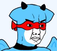 angry bandana blue_skin closed_mouth horn joe meta:tagme oh_so_hero soyjak tagme_character_name variant:chudjak // 900x800 // 41.1KB