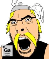 angry asterix chemistry clothes element gallium gaul glasses hat helmet obelix open_mouth pun soyjak stubble text variant:cobson // 721x863 // 51.1KB