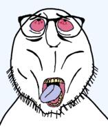 bloodshot_eyes glasses open_mouth soyjak stubble teeth tongue variant:chris_griffin_soyjak // 1170x1429 // 62.4KB