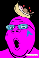 arch_linux banana banana_split_ice_cream capcode chocolate_ice_cream closed_mouth ice_cream linux looking_to_the_left magenta_skin meta:ai_generated meta:namefags meta:tagme mitosis pink_skin quote quote_(user) strawberry_ice_cream stubble subvariant:wholesome_soyjak talking variant:gapejak // 464x688, 6s // 1.3MB