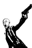 angry gun holding_object mark_wahlberg max_payne monochrome pistol poster variant:brimcritic // 1400x2100 // 270.1KB