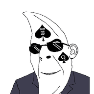 animated bbc clothes ear glasses moonman necktie ponpon poyopoyo queen_of_spades smile soyjak suit sunglasses tattoo variant:cobson // 319x400 // 146.4KB