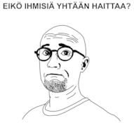 closed_mouth clothes ear finnish_text frown glasses sad soyjak stubble text variant:unknown // 717x720 // 33.9KB