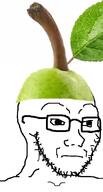 closed_mouth clothes food foodjak fruit glasses hat leaf neutral pear soyjak stubble variant:soyak // 644x1200 // 104.1KB