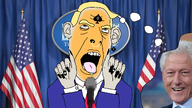 bill_clinton blacked bloodshot_eyes blue_eyes censored clasped_hands clothes donald_trump drool ear earring eyebrows flag:united_states hand hands_up irl_background looking_up microphone open_mouth orange_skin queen_of_spades spade subvariant:slutson teeth teeth_showing thought_bubble tongue tongue_out united_states variant:cobson yellow_hair // 1918x1079 // 2.2MB