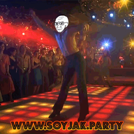 closed_mouth dance disco glasses irl_background soyjak_party stubble variant:soyak // 400x377 // 2.6MB