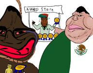 award badge black_skin bloodshot_eyes chud_(boorufag) chud_(soybooru) clothes crying dr_fnfshekelpedo_phd ear_surgery flies fnf_pedo full_body glasses hair hat jake jartycuck lips mexican_flag rope slopjak stink_lines stinky stubble subvariant:chudjak_front subvariant:chudplier subvariant:obsessedchud trophy variant:chudjak variant:markiplier_soyjak variant:meximutt variant:two_pointing_soyjaks // 1360x1076 // 257.8KB