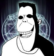 cartoon creepy cultist distorted evil jimmy_neutron nickelodeon occult ominous pentagram shadow sheen smile soyjak subvariant:hornyson variant:cobson // 1040x1066 // 3.2MB