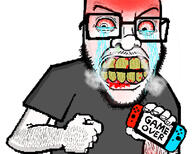 angry bloodshot_eyes booger crying game_over glasses nintendo nintendo_switch rage red_eyes stealing steam variant:gamerjak video_game yellow_teeth // 808x650 // 389.6KB