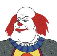 a10_eyes balding bloodshot_eyes clown horror_movie it makeup muscular_male pennywise raised_eyebrow red_hair red_lips smirk stephen_king subvariant:mexiaryan variant:meximutt wrinkles // 886x872 // 268.9KB