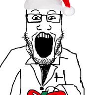 christmas clothes doctor dr_sprokeberg gift giving glasses hand holding_object meds open_mouth soyjak soyjak_giving_meds stubble variant:markiplier_soyjak // 686x1074 // 287.3KB