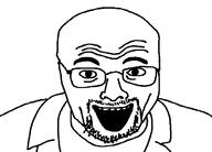 clothes glasses open_mouth soyjak stubble variant:unknown // 713x512 // 12.1KB