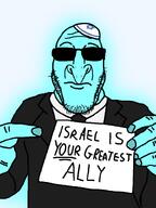 black_jacket blue_skin closed_mouth clothes glasses glowie glowing hand hat jewish_nose judaism jude kike kippah mossad necktie neutral nose paper star_of_david subvariant:nuplier suit suit_and_tie sunglasses text variant:markiplier_soyjak white_shirt // 600x800 // 68.7KB