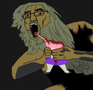 beard blood cannibalism classical_art_parody dead eating francisco_goya gem glasses gore holding_object long_hair saturn_devouring_his_son teeth tranny ttd variant:chudjak // 1114x1077 // 40.5KB