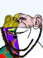 art beard ear gold smile soyjak stubble trend:colorjak variant:impish_soyak_ears white_skin // 574x768 // 226.6KB