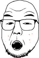 acne glasses open_mouth soyjak stubble template variant:unknown // 239x355 // 5.6KB