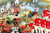 angry animal armor austria back battle battle_of_vienna building cat clothes curved_sword ear glasses gun hair hat janissary musket mustache open_mouth ottoman_empire pistol red_eyes smoke stubble subvariant:feral_meowjak sword turkiye upside_down variant:cobson variant:feraljak variant:ishish_soyak_ears // 4092x2754 // 2.9MB