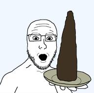 arm bbc food glasses hand holding_object holding_plate meta:not_a_fucking_duplicate open_mouth plate soyjak stubble transparent_background variant:platejak vectorized // 1366x1350 // 132.5KB