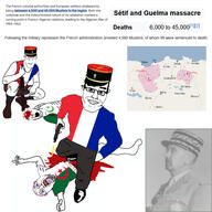 4soyjaks ack algeria army blood clothes firearm flag:algeria flag:france france full_body glasses gore gun hair hat holding_gun holding_object holding_rifle islam islamic massacre military military_cap mouth_open muslims open_mouth pistol rifle shot smile soyjak star_and_crescent stubble tranny uniform variant:bernd variant:chudjak variant:cobson variant:feraljak variant:gapejak weapon wikipedia // 1920x1920 // 477.0KB