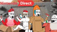 4soyjaks arm bib box cardboard clothes dust game_controller glasses hand hat holding_game_controller holding_object irl_background leg mario_hat nintendo nintendo_direct nintendo_labo nintendo_switch open_mouth soy soyjak soylent special_boy splatoon stubble text underpants variant:excited_soyjak video_game // 1920x1080 // 2.4MB