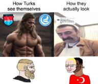 aryan brown closed_mouth clothes ear faggot gigachad glasses grey_wolves hair irl_photo kara_boga kike mutt nazism nigger pisslam shitskin soyjak text tmd total_mudslime_death total_muslim_death troon turkestan turkiye variant:chudjak yes yes_man // 894x768 // 556.5KB