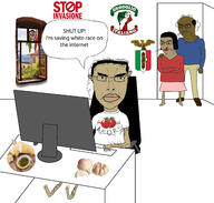 4soyjaks arm black_skin bread brown_skin clothes fascism flag food garlic hair hand hanging irl italy leg monitor nail nose parents rope subvariant:brunetto subvariant:chudjak_front text tomato tshirt variant:bernd variant:chudjak window // 2250x2144 // 408.5KB
