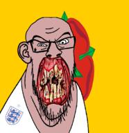 angry animal british distorted ear flag flag:lancashire flower glasses hair irl lancashire lancaster_rose lion open_mouth plant rose rotten_teeth soyjak stubble teeth united_kingdom variant:feraljak white_skin yellow_teeth you_were_one_i_ker // 1048x1081 // 324.3KB