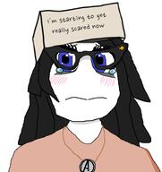 closed_mouth clothes crying glasses hair open_mouth sad serious_hat variant:soytan // 725x768 // 134.1KB