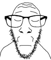 closed_eyes closed_mouth glasses sad soyjak stubble variant:dylanjak // 552x650 // 25.7KB