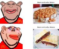 amerimutt anime beans beans_on_toast carbs food mc_donalds subvariant:impish_amerimutt tortilla united_states variant:impish_soyak_ears // 1626x1347 // 1.4MB