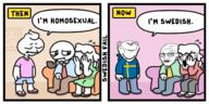3soyjaks arm bloodshot_eyes clothes comic country crying ear family flag full_body gay glasses hand hoodie leg necktie open_mouth pipe sad scared smile soyjak speech_bubble stonetoss stretched_mouth stubble subvariant:soyak_(concerned) sweden text tshirt variant:impish_soyak_ears variant:soyak white_hair // 1478x736 // 657.1KB