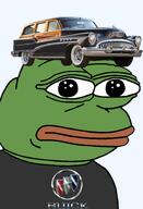 amphibian bald buick buick_roadmaster car closed_mouth clothes frog green_skin irl lips looking_at_you nas nas:pepe pepe_the_frog series:pepe_hat transparent_background tshirt // 1008x1479 // 569.0KB