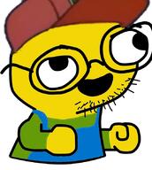 arm clothes excited glasses hand hat open_mouth sneed soyjak stubble variant:fsjaljak yellow_skin // 750x838 // 215.6KB