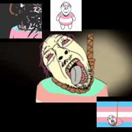 anime blanket chair computer crying eyebrows full_body gaming_chair glasses hair hanging headphones hell helmet keyboard looking_at_you monitor neck nose pillow poster red_eyes red_lips remix rope skirt sleeping smile song stubble think_bubble thinking tongue tongue_out tranny trans transgender_flag variant:bernd variant:chudjak worm ytpmv // 720x720, 8.6s // 5.9MB