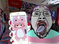 animated anime bocchi_the_rock dark glasses glowing gotou_hitori hair hand holding_object holding_phone iphone lips loli meme music open_mouth painted_nails phone purple_hair reddit room rope sound soyjak stubble tongue tranny variant:bernd video wholesome yellow_teeth // 970x720, 24.1s // 2.1MB