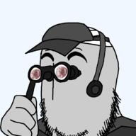 bandage binoculars blood cap clothes deimos_(madness_combat) gore grunt_(madness_combat) hand hat headphones holding_object madness_combat no_mouth scrapeface_(madness_combat) variant:binocularjak // 700x700 // 58.4KB