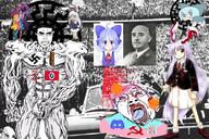 2soyjaks angry anime arm bloodshot_eyes buff cirno closed_mouth clothes clownpiece communism crying dance discord ear falangism fasces flag francisco_franco glasses hair hammer_and_sickle hand leg nazism open_mouth reisen_inaba sonnenrad soyjak stubble subvariant:chudjak_front swastika toguro_otouto tongue touhou tranny variant:bernd variant:chudjak video_game yellow_teeth yu_yu_hakusho // 900x600 // 228.9KB