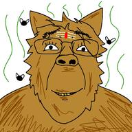 bad_teeth brown_fur dirty flies furry glasses pajeet poop shitskin smile stinky subvariant:trannyfur variant:bernd // 1378x1378 // 727.2KB