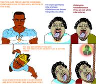 3soyjaks argentina bbc bolivia brown_skin buff curly_hair italy nose open_mouth rope shitaly stubble subvariant:muscular_chud tongue variant:bernd variant:chudjak // 2300x2000 // 1.0MB