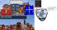 antenna brown_skin bug cockroach country crescent earthquake fire flag gem gem_skin hair headband irl_background islam meta:tagme morocco multiple_soyjaks open_mouth quran speech_bubble sweden sweden_yes text variant:a24_slowburn_soyjak variant:bernd variant:feraljak variant:impish_soyak_ears variant:monkeyjak variant:phillip yellow_teeth // 2643x1400 // 2.5MB