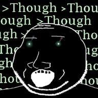 glowing_eyes greentext open_mouth soyjak stubble subvariant:massjak text thougher variant:gapejak // 600x600 // 43.2KB