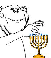 antisemitism candle distinguished fire flame impish menorah smile variant:impish_soyak_ears // 695x796 // 18.6KB