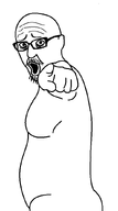 chadtronic glasses meta:tagme pointing shocked soyjak stubble variant:accusejak // 469x839 // 11.4KB