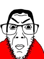 angry clothes glasses hair merge soyjak stubble subvariant:chudjak_front subvariant:dykeson thick_eyebrows variant:chudjak variant:dylanjak // 960x1280 // 82.6KB