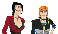 2soyjaks beauty_mark black_hair cleavage closed_mouth elexis_sinclaire female glasses hair jessica_cannon lips lipstick necklace orange_hair short_hair sin_(game) smile subvariant:female_markiplier subvariant:gapejak_female variant:gapejak variant:markiplier_soyjak // 3110x1836 // 126.3KB