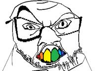6ix9ine content_aware distorted glasses large_nose looking_at_you rainbow_teeth raised_eyebrow soyjak stubble subvariant:crazyguyjak teeth variant:feraljak // 800x600 // 15.2KB